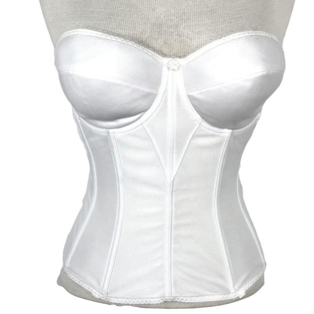 Dominique Juliette Style 8950 Womens 34D Long Line Strapless Padded Bra White